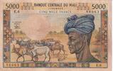 Mali 5000 francs 5000 Francs - Portrait of a native - Women - 1973 - Serial E.6 -