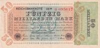 Germany 50 milliarden mark 50 Milliarden Mark - Reichsbanknote 1923 - Serial UB 20 - * 095617 -
