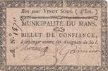 France 20 sous 20 sous - Sarthe - Le Man's municipality - 1792 -