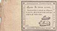 France 1792 3 Livres - Seine-inférieure - Rouen - Patriotic association - 31-07-1792 XF