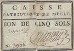 France  5 sols - Deux-Sèvres - Patriotic fund of Melle - 1792 FF