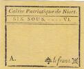 France  6 sous - Deux-Sèvres - Patriotic fund of Niort - 1792 XF+