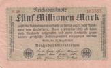 Germany 5 millionen mark 5 millionen mark - Reichsbanknote - Serial M.38 - 19223 -