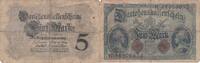 Germany 5 mark 5 Mark - Germania, arms - 1914 - Serial K 8 digit - P.47C -