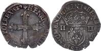 1/4 ecu 1589 Frankreich 1/4 Ecu, Henri III - 1589 Nantes - F to VF - Silver IV / S+