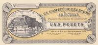 Spain 1 peseta 1 Peseta - El comité de enlace de Dénia - 1936 -