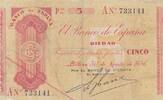 Spain 5 pesetas 5 Pesetas - Por el banco de Vizcaya - 1936 - P.S551b-g -