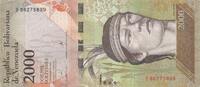 Venezuela 2000 bolivares 2000 Bolivares - Guaicaipuro - Owl - 18-08-2016 - Letter B -