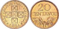 Portugal  20 Centavos - Republic - 1974 AU