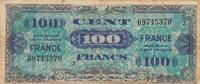 France  100 Francs - Allied Military Currency - 1944 - Serial Small 2 - Num 69745370 VF