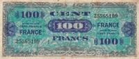 France 100 francs 100 Francs - Allied Military Currency - 1944 - Serial Small 2 - Num 25565109 -