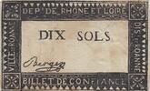 France  10 sols - 1791 - Department Rhone - Roanne VF