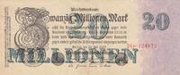 Germany 20 millionen mark 20 Millionen mark - Reichsbanknote - Serial 24p 8 digit - 1923 -
