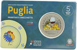 5 2022 Italien Primitivo et Orecchiette - Les Pouilles - 5 Euros Argent Couleur 2022 Coincard - Excellence italienne BU