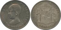 5 pesetas 1891 Spanien 5 Pesetas Alfonso XIII - Arms -1891 IV / S