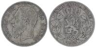 Belgium 5 francs 5 Francs Leopold II - Arms - 1869 -