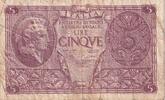 Italy 5 lire 5 Lire - Helmeted woman - 1944 - P.31c -