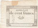 France 100 francs 100 Francs - 18 Nivose An III - (07.01.1795) - Sign. Le Noble - Serial 5519 -