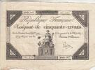 1792 50 Livres - France seated - 14-12-1792 - Sign. Pardon - Serial 5497 VF