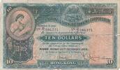 10 dollars 1955 Hongkong 10 Dollars - Woman and arms - Building - Serial DJ - 1955 V / SGE