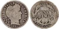 USA 10 cents Dime Barber - 1901 - San Francisco - Silver -