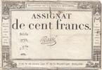 France 100 francs 100 Francs - 18 Nivose An III - (07.01.1795) - Sign. Massé - Serial 1733 -