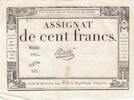 France 100 francs 100 Francs - 18 Nivose An III - (07.01.1795) - Sign. Massé - Serial 1703 -
