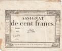 France 100 francs 100 Francs - 18 Nivose An III - (07.01.1795) - Sign. Saxy - Serial 461 -