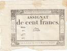 France 100 francs 100 Francs - 18 Nivose An III - (07.01.1795) - Sign. Saxy - Serial 461 -