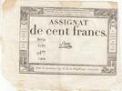 France  100 Francs - 18 Nivose An III - (07.01.1795) - Sign. Saxy - Serial 3420 VF