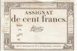 France 100 francs 100 Francs - 18 Nivose An III - (07.01.1795) - Sign. Leval - Serial 476 -