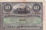 Cuba 10 pesos 10 Pesos 1896 - Harvesting sugar cane Overprint PLATA - 1896 -