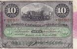 Cuba 10 pesos 10 Pesos - Harvesting sugar cane Overprint PLATA - 1896 -
