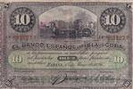 Cuba 10 pesos 10 Pesos - Harvesting sugar cane Overprint PLATA - 1896 -