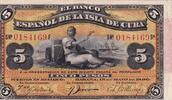 Cuba 5 pesos 5 Pesos - Woman, boats - Overprinted Plata - 1896 - P.48b -