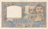 20 francs 1941 Frankreich 20 Francs Science and Labour - 04-12-1941 - Serial C.6844 I- / VZ+ / VZ-ST