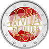 Latvia 2 2 Euros Commemoration. Latvia 2021 - color - 100 years of the de jure recognition of the Republic of Latvia. -