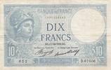 France 10 francs 10 Francs Minerva - 17-12-1936 - Serial D.67606 -