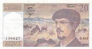 France  20 Francs Debussy - 1983 - Serial O.011 XF