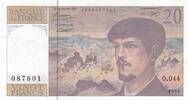 France  20 Francs - Debussy - 1993 - Serial O.044 XF