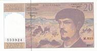 France  20 Francs Debussy - 1997 - Serial M.055 XF+