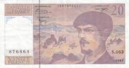 France  20 Francs - Debussy - 1997 - Serial S.063 VF