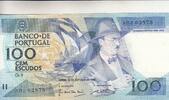 Portugal 100 escudos 100 Cem Escudos - Fernando Pessoa - 16-10-1986 - Various serial -