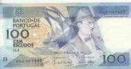 Portugal 100 escudos 100 Cem Escudos - Fernando Pessoa - 03-12-1988 - Serial BQK -