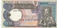 Angola 1973 1000 Escudos - L. de Camoes - Waterfalls - 10-06-1973 - Serial AD VF+