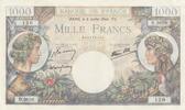 France 1944 1000 Francs - Commerce and Industry - 06-07-1944 Serial D.3620 UNC