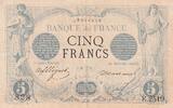 France 1873 5 Francs - Black - 10-05-1873 - Serial F.2519 VF