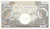 France 1940 1000 Francs - Commerce and Industry - 19-12-1940 - Serial M.1419 UNC