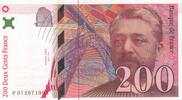 France  200 Francs - Gustave Eiffel - Eiffel tower- 1996 - Serial P.012 UNC