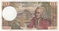 France 10 francs 10 Francs - Voltaire - 07-08-1969 - Serial Q.502 -